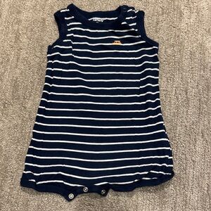 Carter's Navy and White Striped Tank Romper